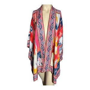 Tolani Multicolor Abstract Pattern Kimono, Size L‎ (284)